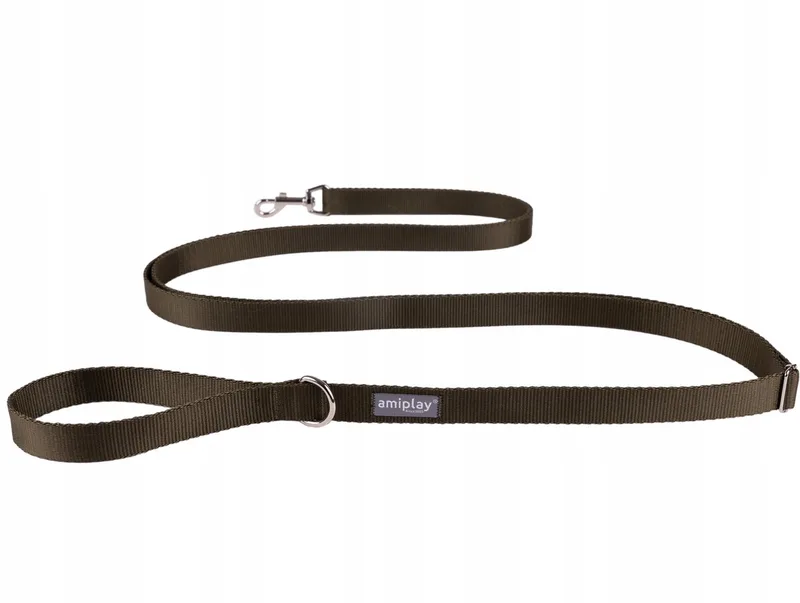 Easy Fix Halsband M 160-300cm Olijfgroen - Verstelbare Hondenriem von Amiplay – Produktfoto