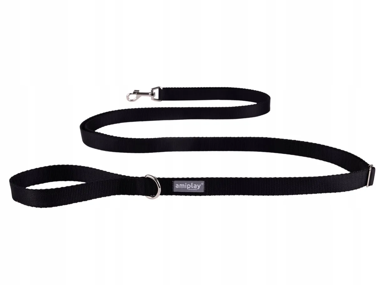 Easy Fix Hondenlijn L 160-300cm Zwart - Verstelbaar by Amiplay – product photo