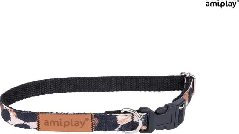 Halsband verstelbaar Safari luipaard maat-M / 25-40x1,5cm by Amiplay in Luipaard print – product photo