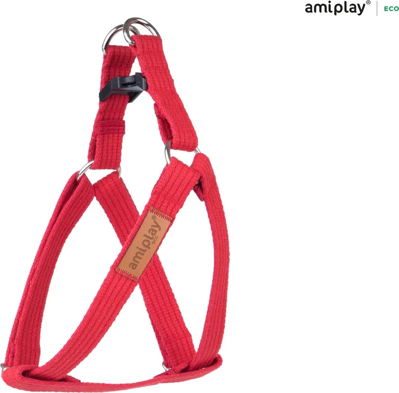 Harnas verstelbaar Cotton maat-S / 20-35x1,5cm van Amiplay in Rood – productfoto