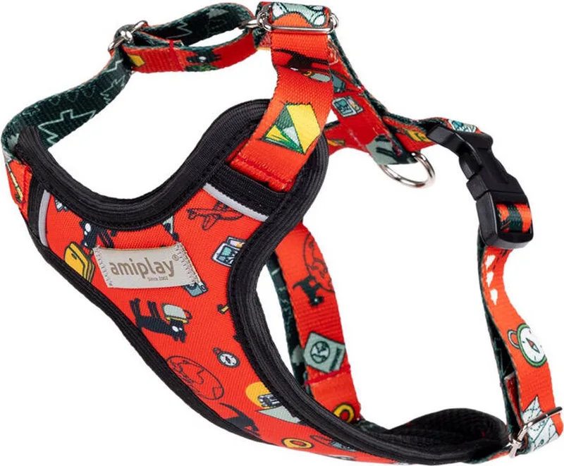 Harnas verstelbaar Discovery Amik TravelDog maat-L - 30-45 [b] 45-65 [d] cm by Amiplay in Red – product photo