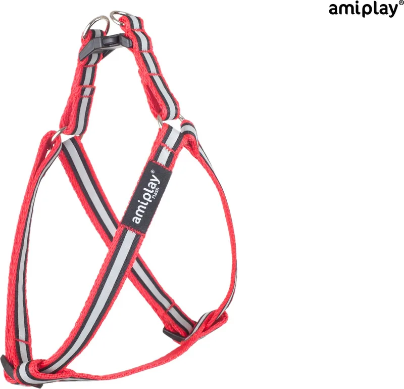 Harnas verstelbaar Shine maat-S / 20-35x1cm by Amiplay in Red – product photo