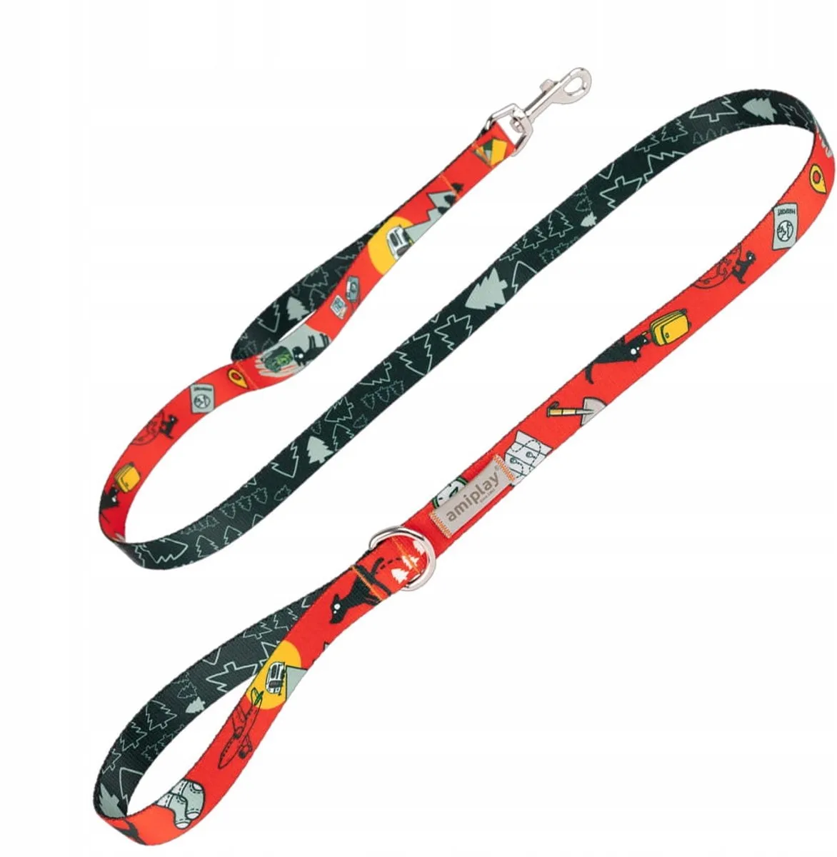 Hondenlijn Klassiek 150cm Rood - Comfortabele Wandellijn de Amiplay – photo produit