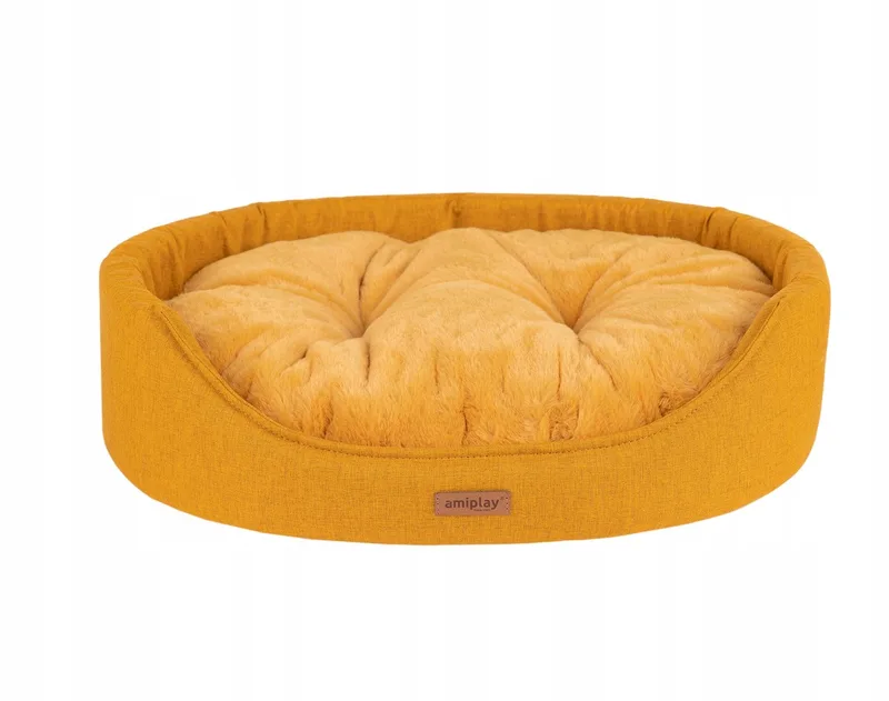 Hondenmand Como Ovaal S Geel - Comfortabel en Stijlvol de Amiplay – photo produit