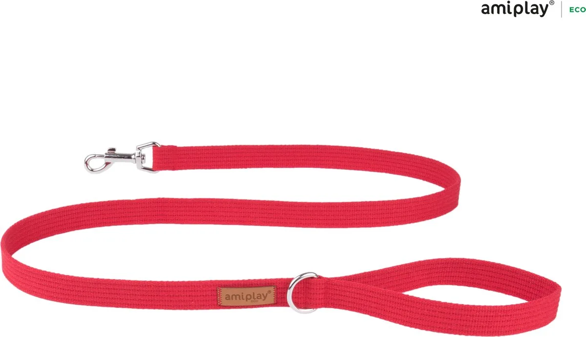 Leiband Cotton rood maat-L / 140x2,5cm de Amiplay en Rood – maat L – photo produit