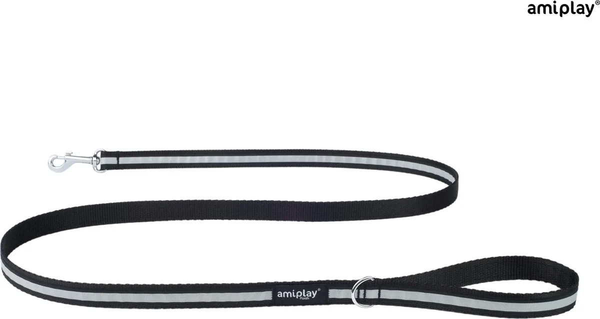 Leiband Shine zwart maat-M / 150x1,5cm von Amiplay in Zwart – maat M – Produktfoto