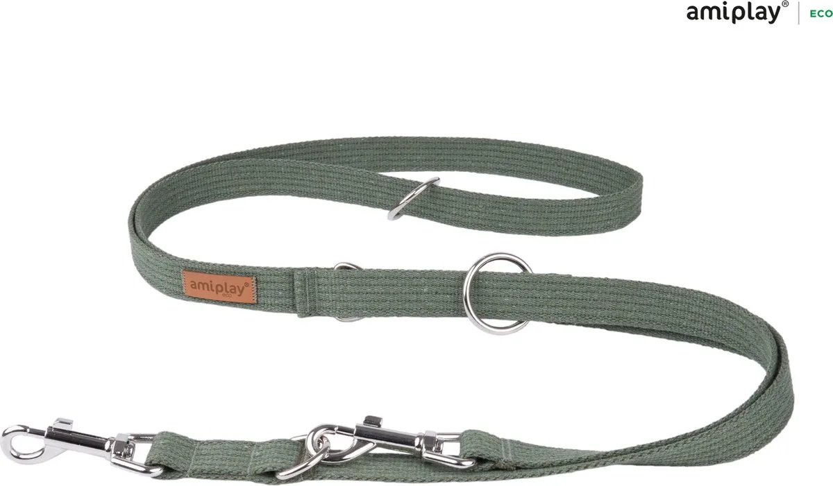 Leiband verstelbaar 6 in 1 Cotton khaki maat-M / 100-200x2cm de Amiplay en Khaki – maat M – photo produit