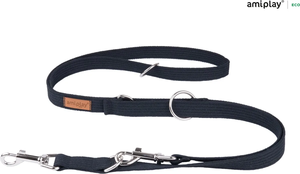 Leiband verstelbaar 6 in 1 Cotton zwart maat-M från Amiplay i Zwart – maat M – produktbild