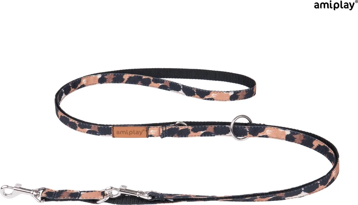 Leiband verstelbaar 6 in 1 Safari luipaard maat-S / 100-200x1cm van Amiplay in Luipaard print – maat S – productfoto