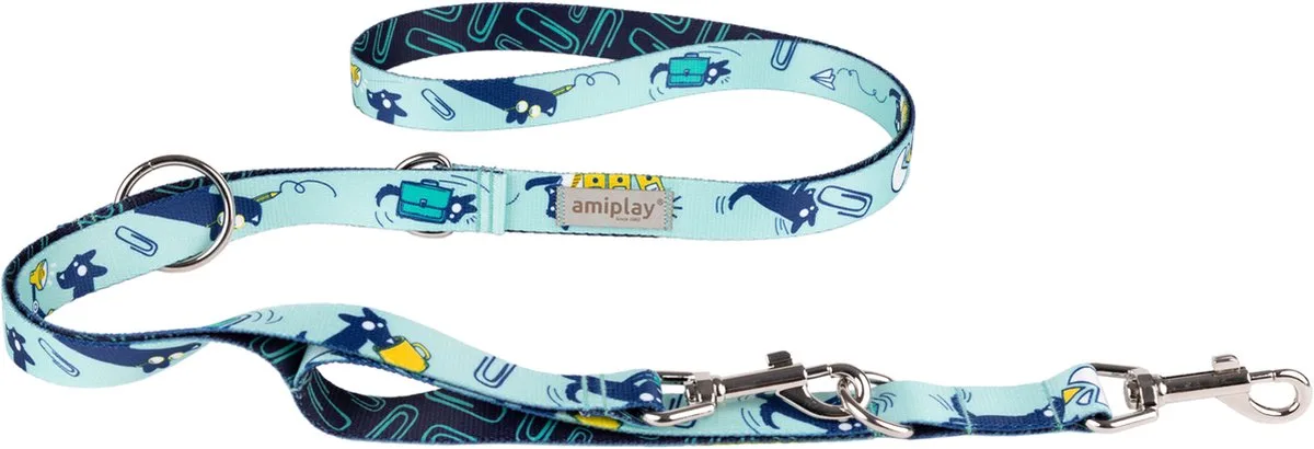 Leiband verstelbaar 7in1 Amik OfficeDog maat-M - 100-200x2cm de Amiplay en Blauw – maat M – photo produit