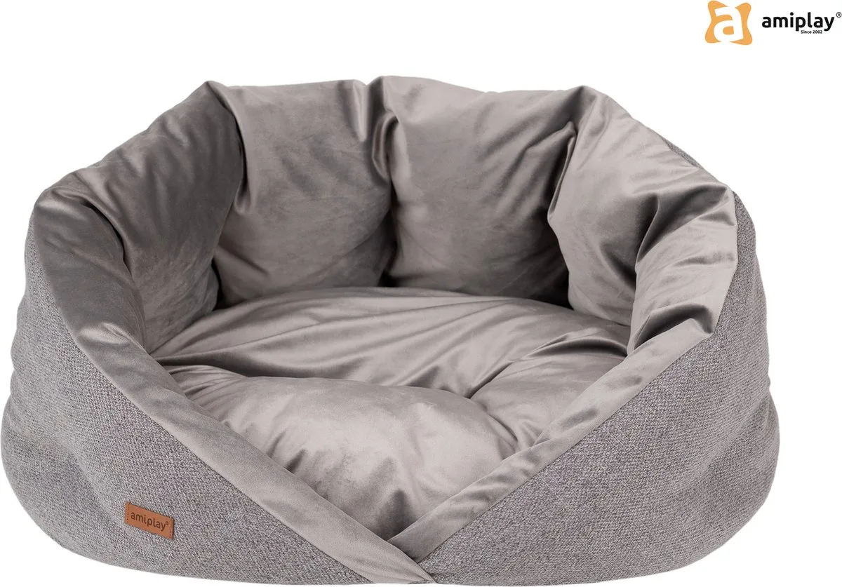 Mand cocon Siena maat-S / 50x50x35cm de Amiplay en Gris – photo produit