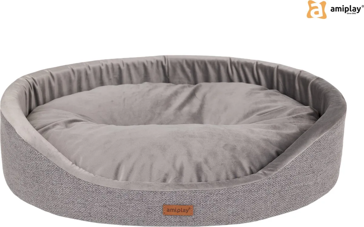 Mand ovaal Siena maat-L / 58x50x15cm de Amiplay en Gris – photo produit