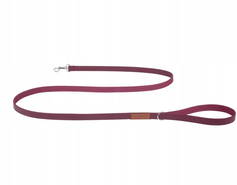 New York Hondenriem Leerlook 140 cm Bordeaux Rood von Amiplay – Produktfoto