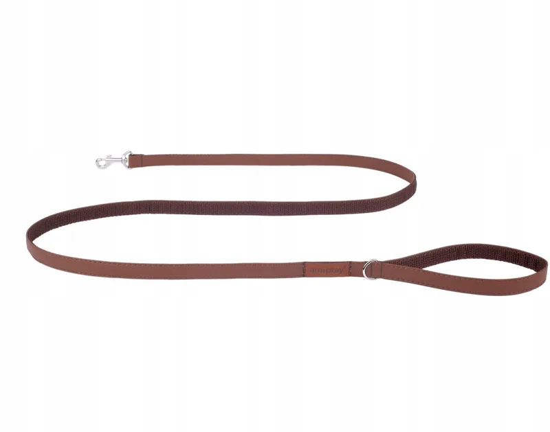 New York Hondenriem Leerlook Bruin 140 cm - Maat S de Amiplay – photo produit