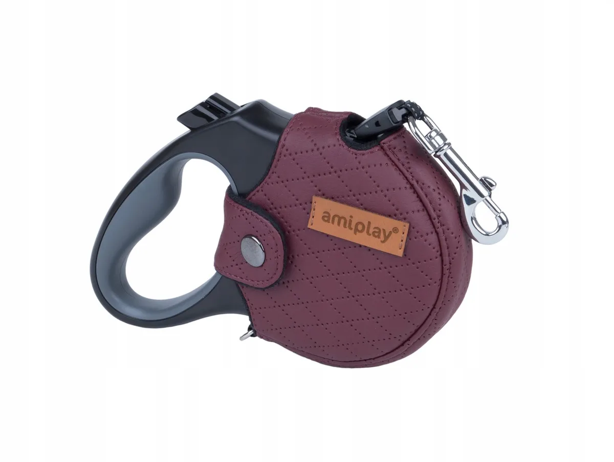 New York L Riem L 25kg - Bordauw met Reflecterende Draad von Amiplay – Produktfoto
