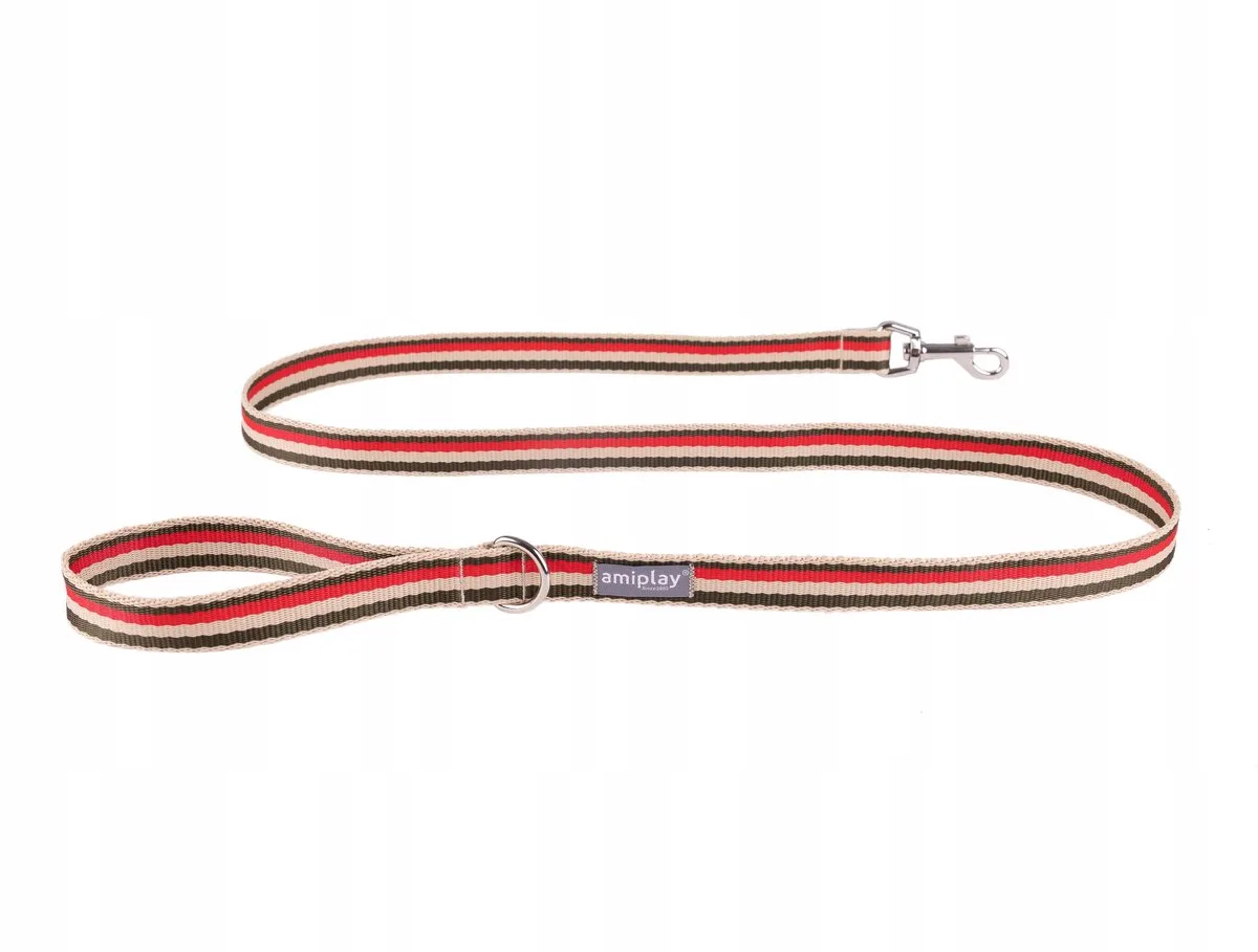 Populaire Hondenlijn 150cm - Rood/Olijf - Maat S by Amiplay – product photo
