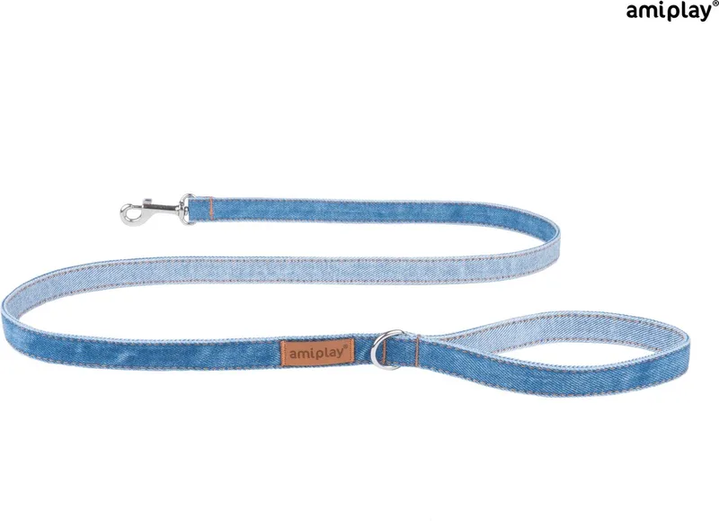 Prestige Hondenlijn / Hondenriem - Denim - Blauw - M - Breedte: 1,5 cm - Lengte: 140 cm by Amiplay in Denim Blauw – product photo