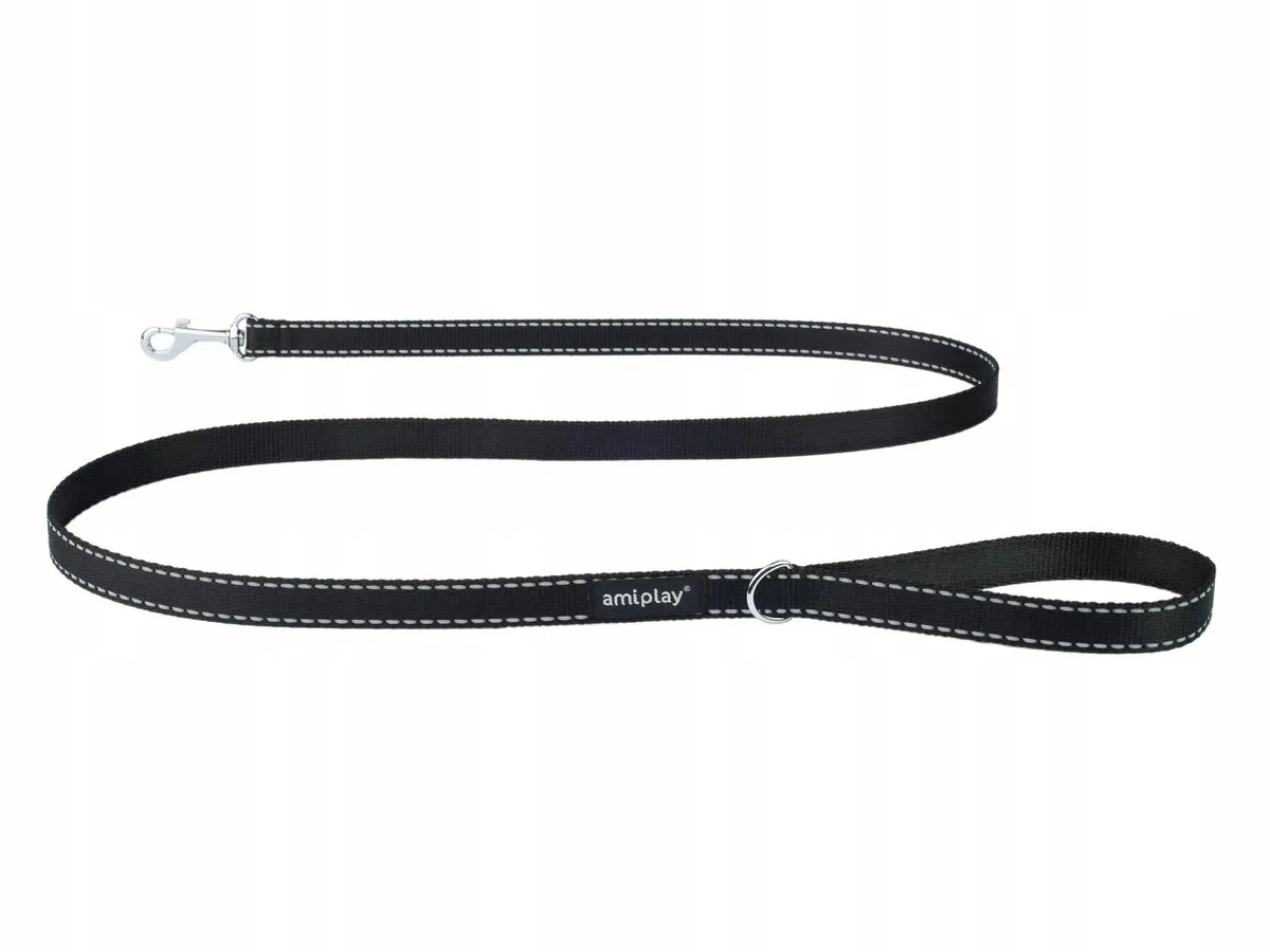 Reflective Hondenlijn XL Zwart 150cm - Veiligheid & Comfort by Amiplay – product photo