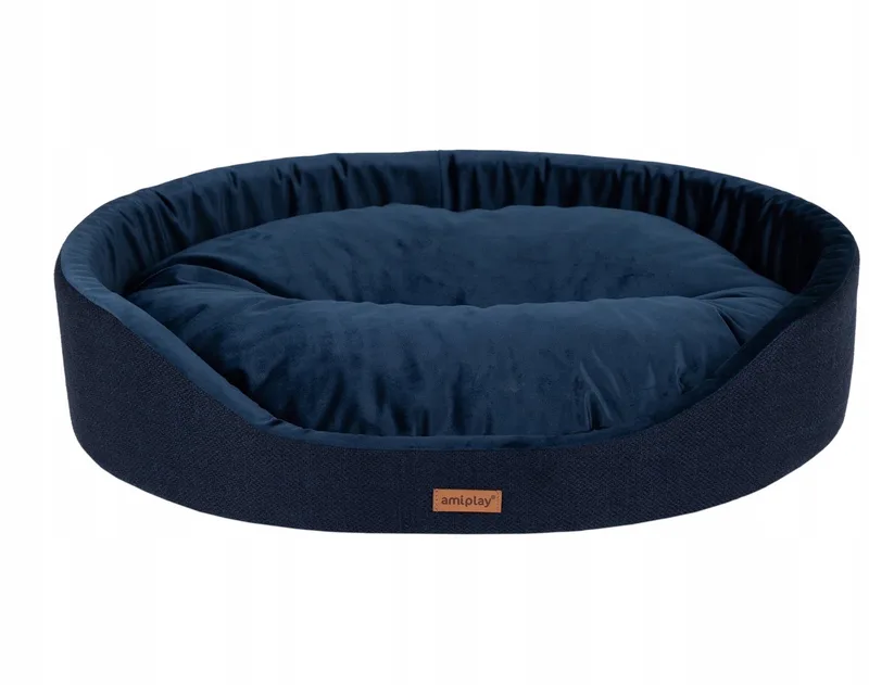 Siena M Ova Hondenmand - Fluweel by Amiplay in Marineblauw – product photo