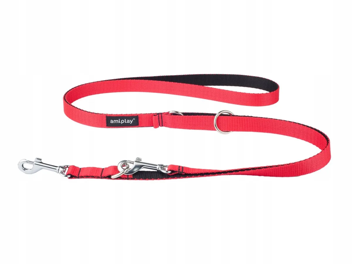 Twist Verstelbare Hondenlijn 6-in-1 Rood L von Amiplay – Produktfoto