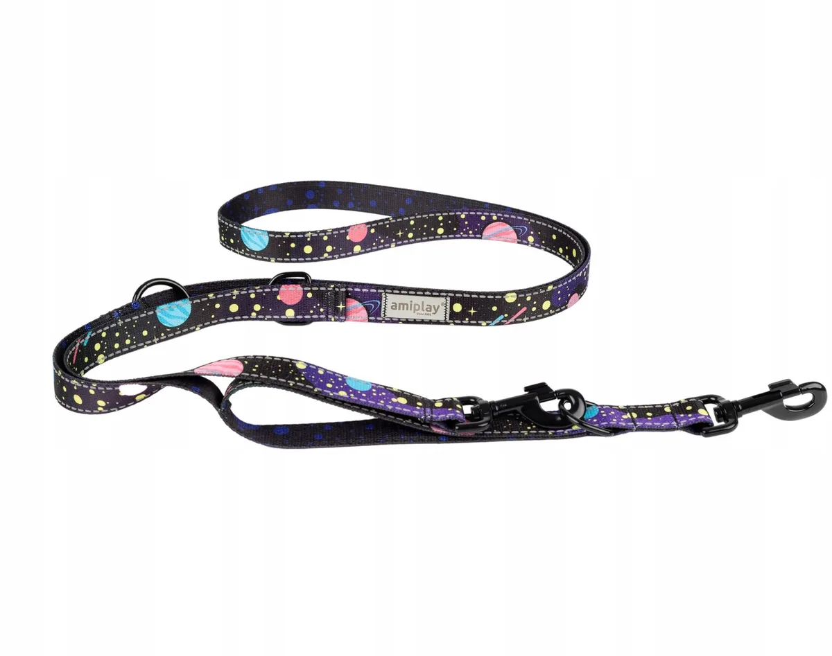 Verstelbare 7-in-1 Hondenlijn BeSpace M Milkyway Reflecterend de Amiplay – photo produit