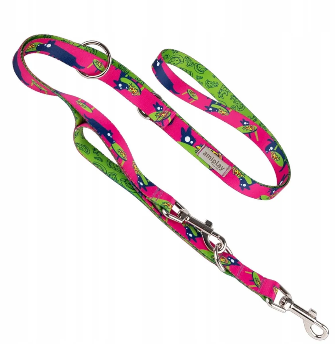 Verstelbare Hondenlijn 7-in-1 Amik PizzaDog M (100-200cm) de Amiplay – photo produit