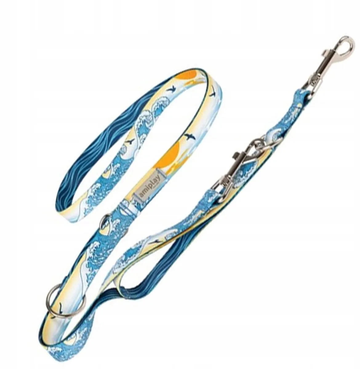 Verstelbare Hondenlijn 7-in-1 BeNature M 100-200cm Waves de Amiplay – photo produit