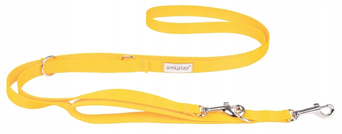Verstelbare Hondenlijn Samba 7-in-1 Geel XL de Amiplay – photo produit