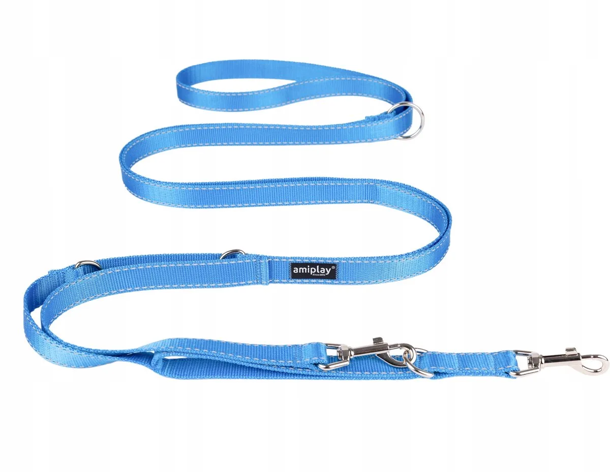 Verstelbare Reflecterende Hondenlijn XL Blauw fra Amiplay – produktbillede