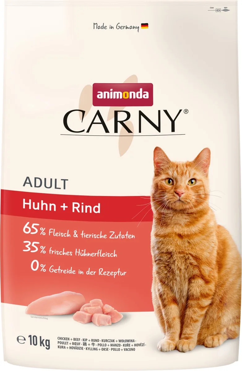 Carny Adult Kip & Rund Kattenvoer brokken 10 kg von Animonda – Produktfoto