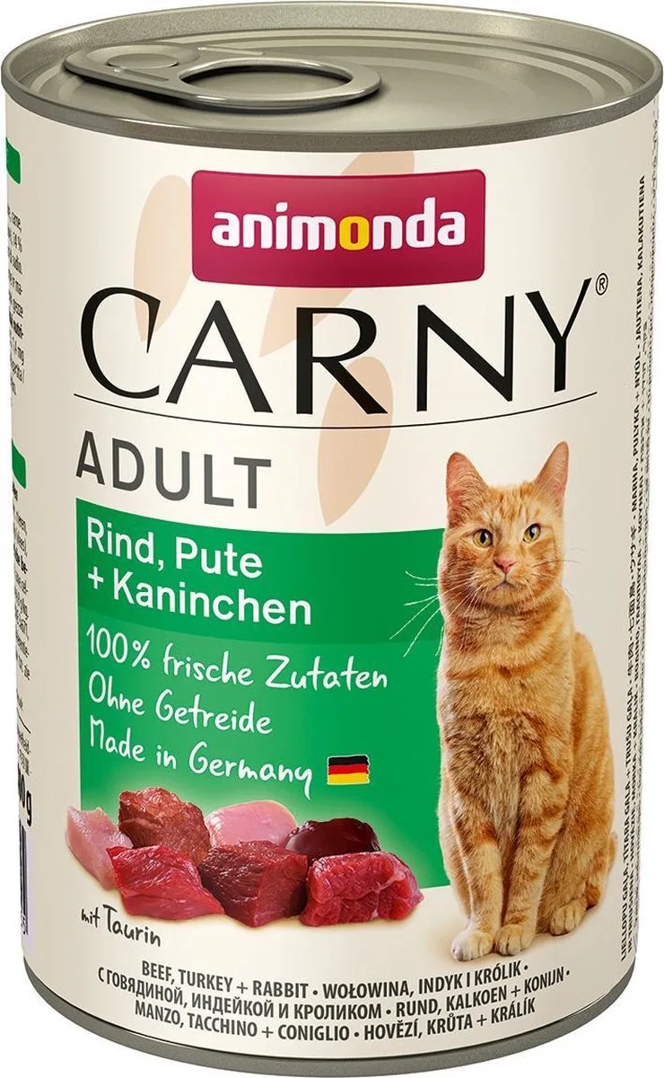 Carny Adult Rund, Kalkoen + Konijn 6 x 400 gram ( Katten natvoer ) de Animonda – photo produit