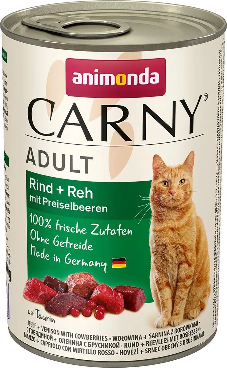 Carny Adult Rundvlees + wild met veenbessen 6 x 400 gram ( Katten natvoer ) de Animonda – photo produit