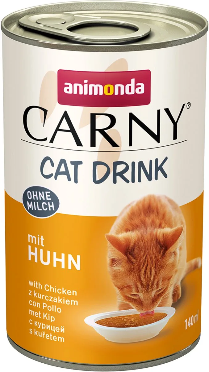 Carny Cat Drink Kip - 1 blikje van 140 ml - het heerlijke drankje voor katten zonder melk van Animonda – productfoto