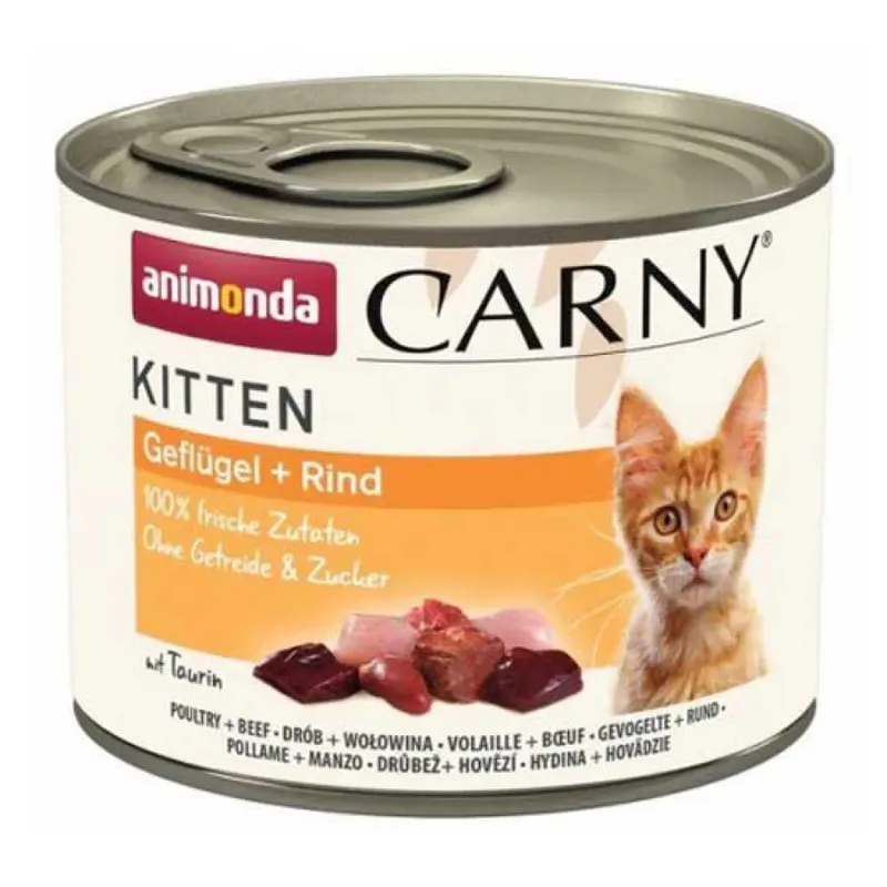 Carny Kitten Gevogelte Rundvlees Natvoer Voor Katten 200g by Animonda – product photo
