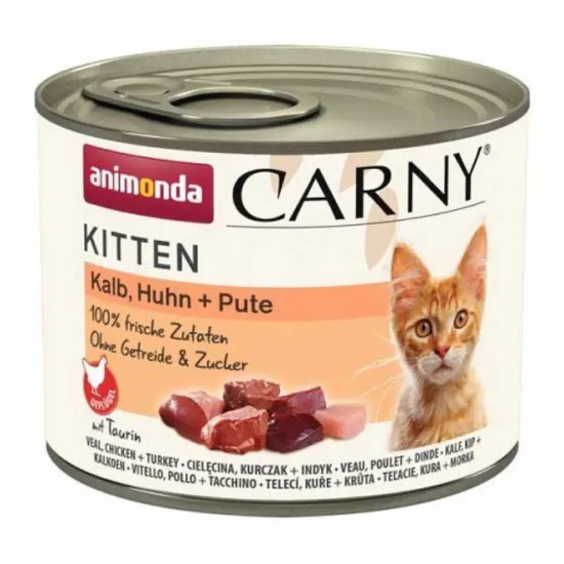 Carny Kitten Nassfutter Für Katzen Mit Kalb Huhn Und Pute 200g by Animonda – product photo