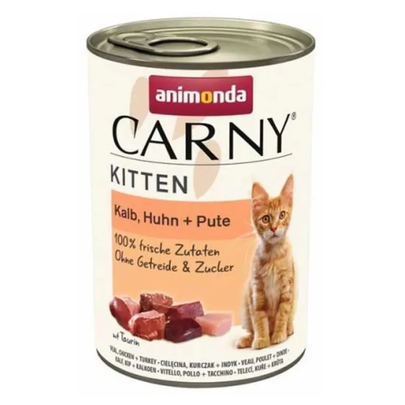 Carny Kitten Natvoer Voor Kittens Met Kalfsvlees Kip En Kalkoen 400g by Animonda – product photo