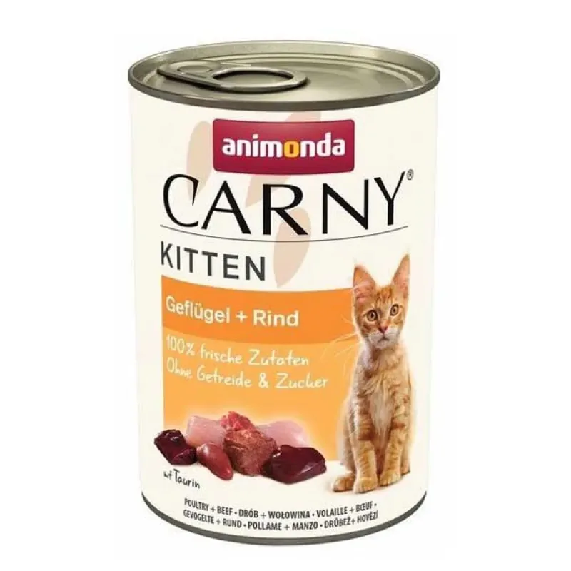 Nourriture Humide Pour Chatons Carny Kitten Bœuf Avec Volaille 400g de Animonda – photo produit