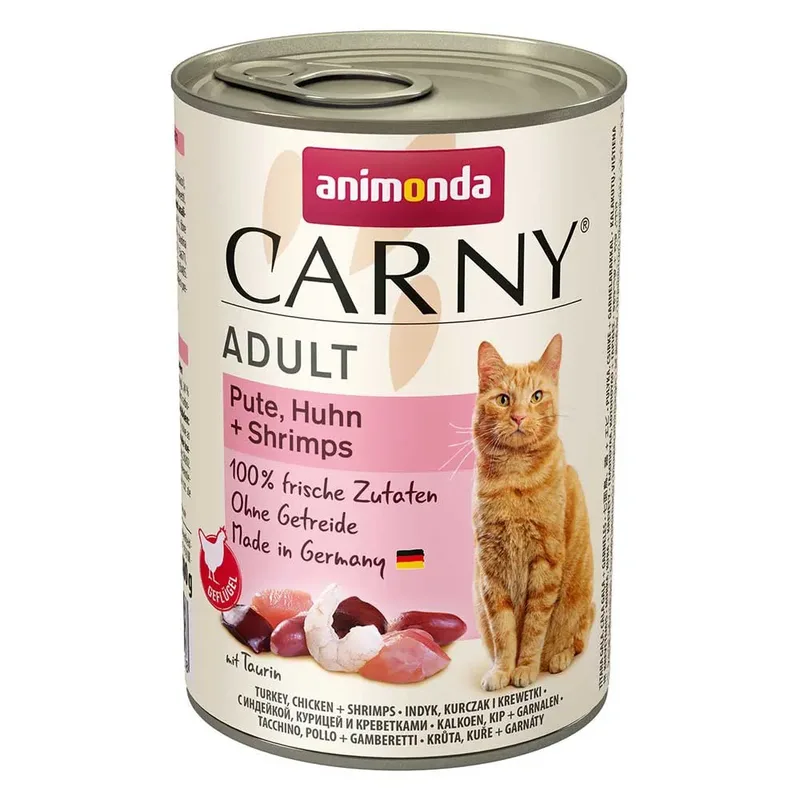 Carny Nassfutter Für Ausgewachsene Katzen Mit Hühnchen Pute Und Garnelen 400g von Animonda – Produktfoto
