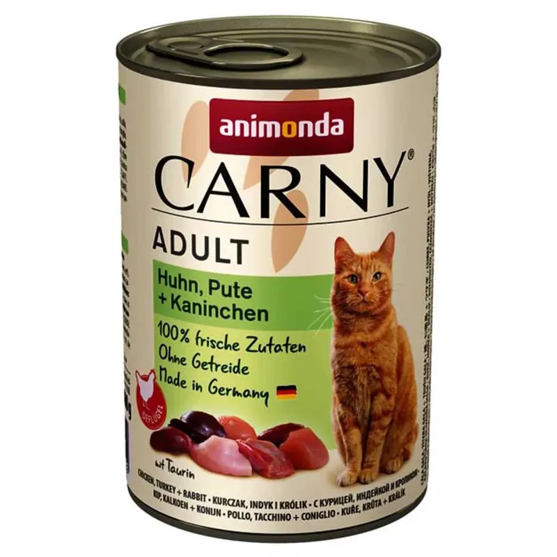 Nourriture Humide Pour Chats Adultes Carny Au Poulet à La Dinde Au Lapin Et à La Viande 400g de Animonda – photo produit