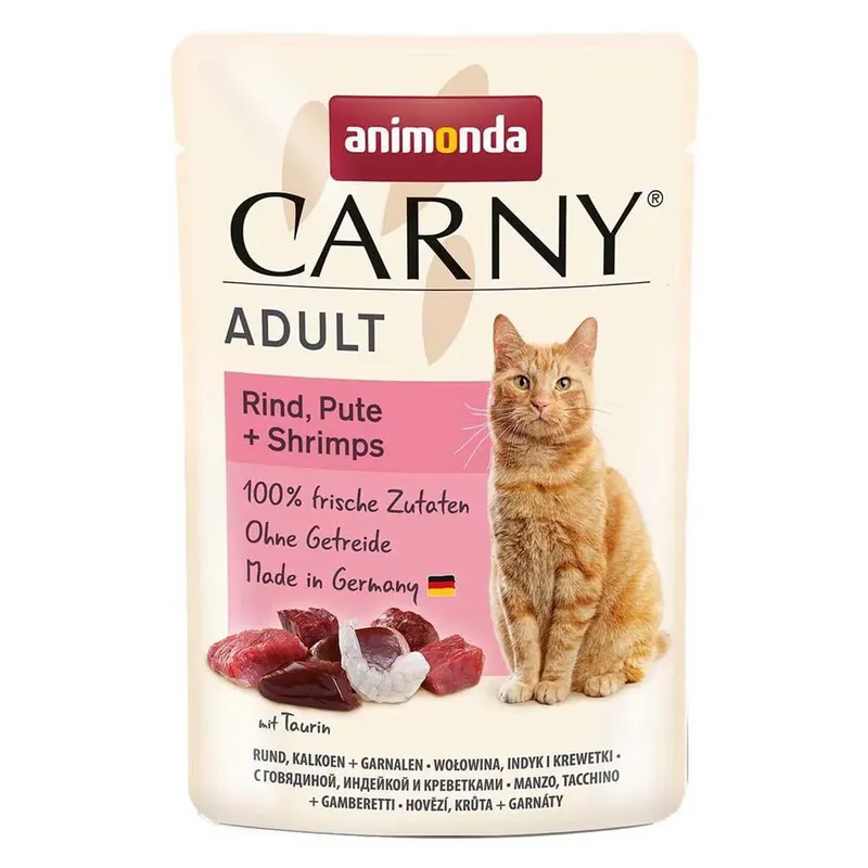 Carny Natvoer Voor Volwassen Katten Met Rundvlees Kalkoen En Garnalen 85g by Animonda – product photo