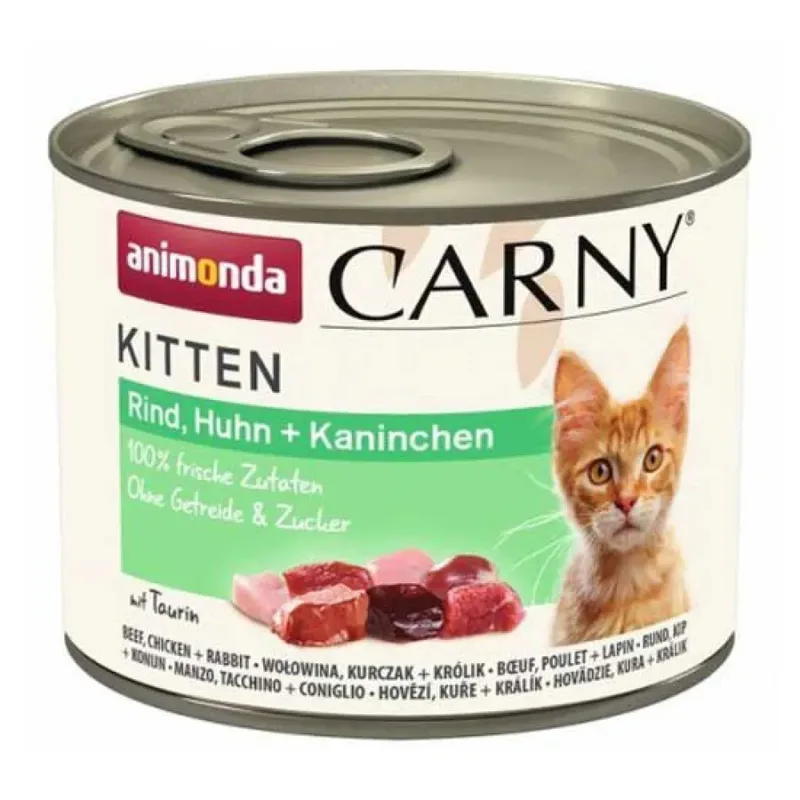 Carny Rindfleisch Huhn + Kaninchen Nassfutter Für Katzen 200g von Animonda – Produktfoto