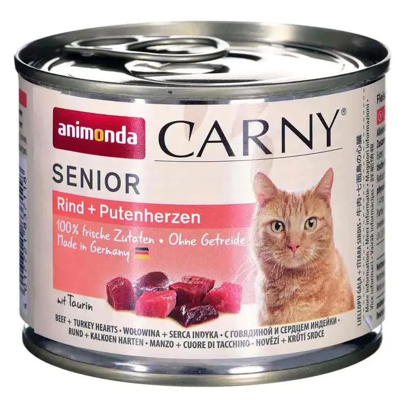 Carny Senior Rundvlees-en Kalkoenharten Natvoer Voor Katten 200g by Animonda – product photo