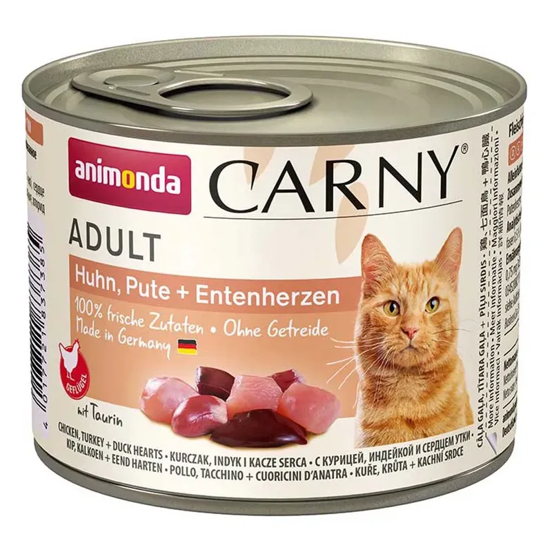Pâtée Pour Chats Adultes Carny Aux Cœurs De Dinde Poulet Et Canard 200g de Animonda – photo produit