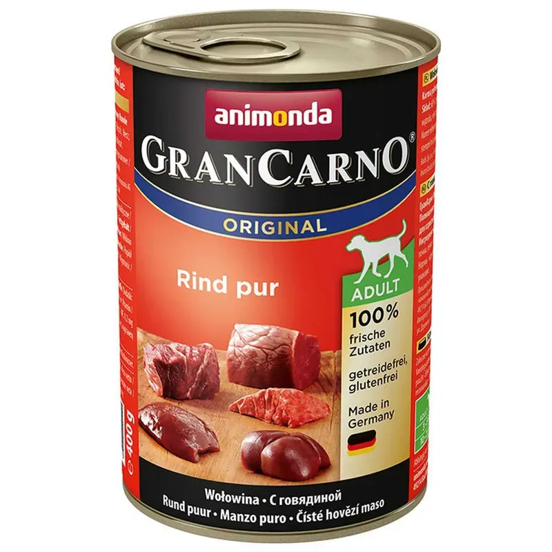 Gran Carno Original Beef Rind Pur Natvoer Voor Honden 400g fra Animonda – produktbillede 1 af 2