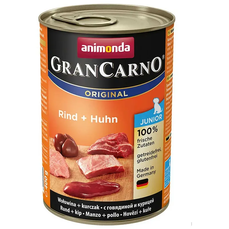 Gran Carno Original Nassfutter Für Hunde Junior Mit Rind Und Huhn 400g von Animonda – Produktfoto 1 von 2