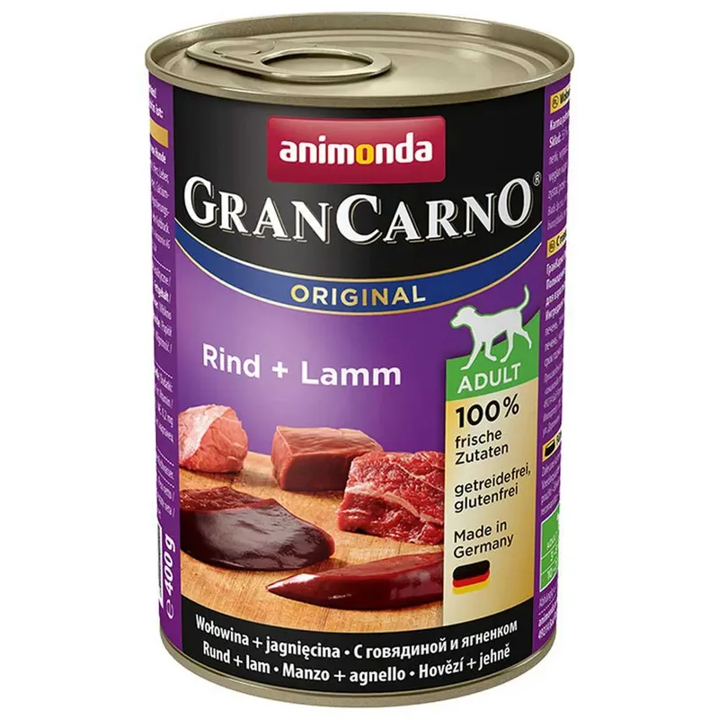 Gran Carno Original Rind-und Lammfleisch Nassfutter Für Ausgewachsene Hunde 400g von Animonda – Produktfoto 1 von 2