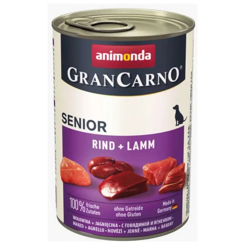 Gran Carno Senior Nassfutter Für Hunde Mit Rind Und Lamm 400g fra Animonda – produktbillede