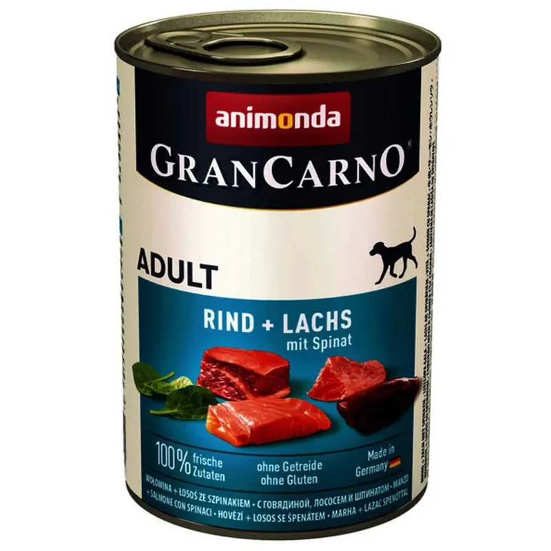 Nourriture Humide Pour Chiens Gran Carno Saumon Aux épinards 400g de Animonda – photo produit