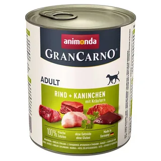 Grancarno Adult Beef Avec Lapin Et Herbes Nourriture Humide Pour Chiens 800g de Animonda – photo produit 1 sur 2