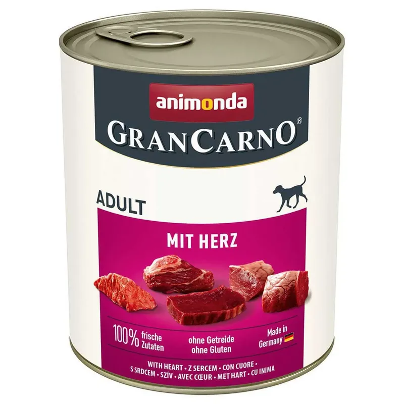 Grancarno Adult Mit Herzen Nassfutter Für Hunde 800g von Animonda – Produktfoto